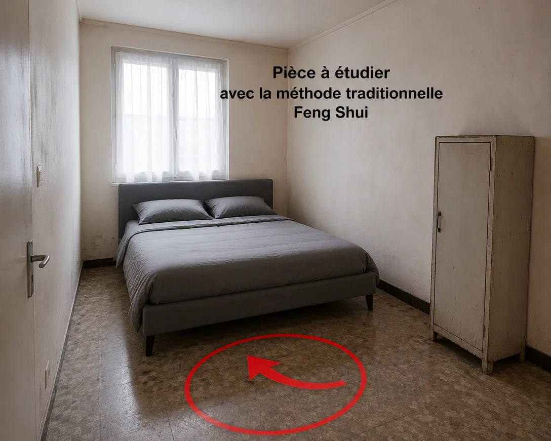 pièce ciblée chambre, salon, bureau, recommandations mthode feng shui traditionnelle